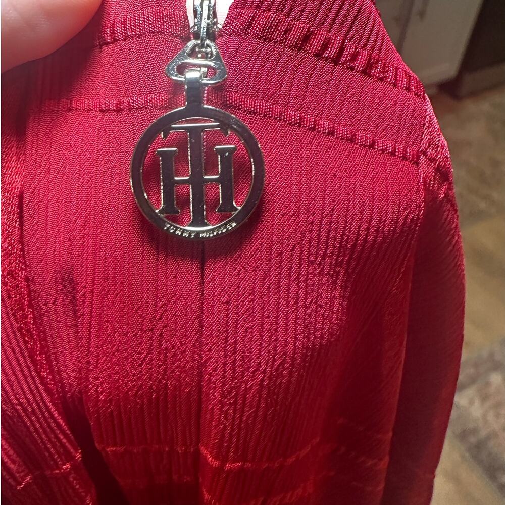 Tommy Hilfiger Red Wrap Midi Dress - Picture 8 of 10